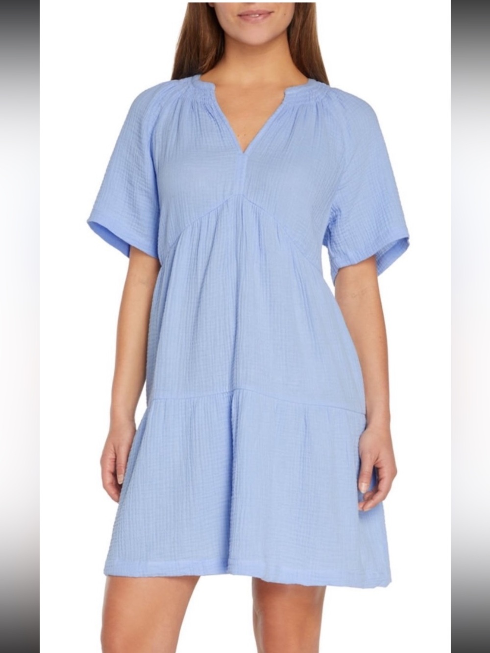 GAP Cotton Gauze Tiered Mini Dress Sz XXL Resort Beach Coastal Cruise
